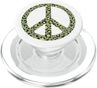 Verde Amarillo Negro Leopardo Impresión Signo de Paz PopSockets PopGrip para MagSafe