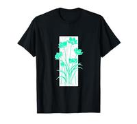 Verde azulado, aguamarina, flor, envejecido, rayas, verde azulado, aguamar Camiseta