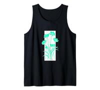 Verde azulado, aguamarina, flor, envejecido, rayas, verde azulado, aguamar Camiseta sin Mangas