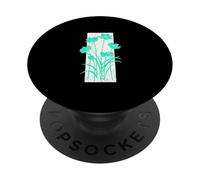 Verde azulado, aguamarina, flor, envejecido, rayas, verde azulado, aguamar PopSockets PopGrip Adhesivo