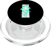 Verde azulado, aguamarina, flor, envejecido, rayas, verde azulado, aguamar PopSockets PopGrip para MagSafe