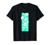Verde azulado, aguamarina, flor, rayas, verde azulado, aguamarina, aqua Camiseta