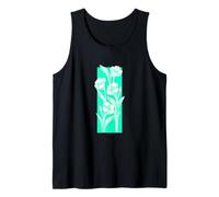 Verde azulado, aguamarina, flor, rayas, verde azulado, aguamarina, aqua Camiseta sin Mangas
