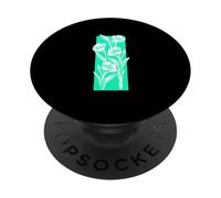 Verde azulado, aguamarina, flor, rayas, verde azulado, aguamarina, aqua PopSockets PopGrip Adhesivo