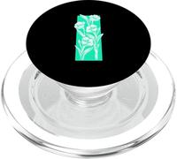 Verde azulado, aguamarina, flor, rayas, verde azulado, aguamarina, aqua PopSockets PopGrip para MagSafe