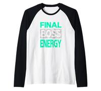 Verde Azulado Claro Aqua Color Final-Boss-Energy Light Teal Aqua Camiseta Manga Raglan