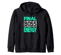 Verde Azulado Claro Aqua Color Final-Boss-Energy Light Teal Aqua Sudadera con Capucha