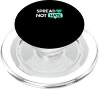 Verde Azulado Claro Aqua Color Love Not Hate Teal Aqua Graphic PopSockets PopGrip para MagSafe