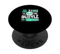 Verde Azulado Claro Aqua Color The Hustle Looks Crazy Light Teal Aqua PopSockets PopGrip Adhesivo