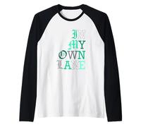 Verde Azulado Claro Aqua In My Own Lane Teal Aqua Graphic Camiseta Manga Raglan