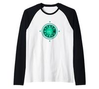 Verde azulado claro Aqua Time Is Money Light Teal Aqua Camiseta Manga Raglan