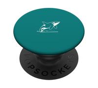 Verde Azulado Minimalista Orca Ballena Line Art Ocean PopSockets PopGrip Adhesivo