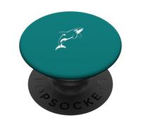 Verde Azulado Minimalista Orca Ballena Line Art Ocean PopSockets PopGrip Adhesivo
