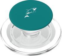Verde Azulado Minimalista Orca Ballena Line Art Ocean PopSockets PopGrip para MagSafe