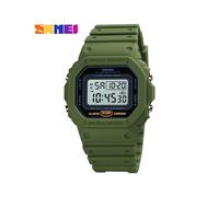(Verde blanco) SKMEI 2 Time Count Down Relojes de pulsera para hombre Moda Retro Relojes masculinos