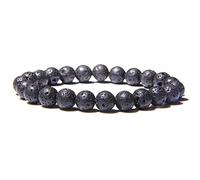 Verde Blanco Turquesas naturales Agat Lapis Lazuli Pulsera de piedra Homme Femme Charms 8MM Hombres Strand Beads Yoga Pulseras Mujeres-lava stone_21cm