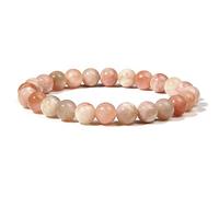 Verde Blanco Turquesas naturales Agat Lapis Lazuli Pulsera de piedra Homme Femme Charms 8MM Hombres Strand Beads Yoga Pulseras Mujeres-sunstone bracelet_19cm