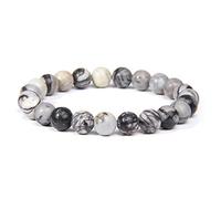 Verde Blanco Turquesas naturales Agat Lapis Lazuli Pulsera de piedra Homme Femme Charms 8MM Hombres Strand Beads Yoga Pulseras Mujeres-negro picasso_17cm