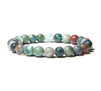 Verde Blanco Turquesas naturales Agat Lapis Lazuli Pulsera de piedra Homme Femme Charms 8MM Hombres Strand Beads Yoga Pulseras Mujeres-indian agate_23cm