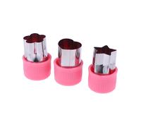 Verde claro - 3 piezas/juego Cortador de verduras con forma de estrella, corazón y flor, mango de plástico, portátil,