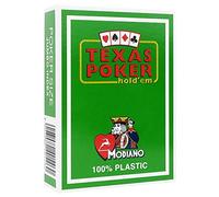 (verde claro) Modiano Texas Poker Hold'em 100% plástico naipes, índice jumbo, poker de gran tamaño