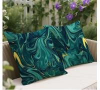 Verde Cojines Sofa, Funda Cojin 70x70 Juego de 2, Suaves Terciopelo Cojines Abstracto Diseño de Patrones, Cremallera Oculta, Decorativos Cuadradas Modernas Funda Cojin, Home Decor, Regalo Mujer w-185