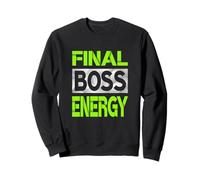 Verde Color Final-Boss-Energy Green Graphic Sudadera