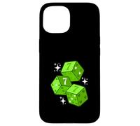 Verde Color Lucky Heart Green Graphic Carcasa para iPhone 15