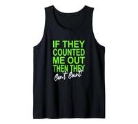 Verde Color Never Count Me out! Gráfico Verde Camiseta sin Mangas