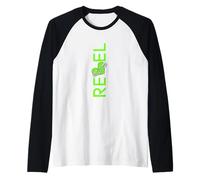 Verde Color Rebel Vertical Gráfico Verde Camiseta Manga Raglan