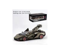 (Verde con caja) 1:24 Simulaci?n Lamborghinis Lightning Sian Modelo de coche de aleaci?n Pull Back Modelo