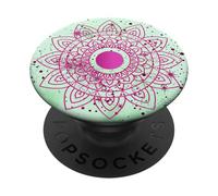 Verde Energía Zen Azul Mindfulness Símbolos Espirituales Mandala PopSockets PopGrip Adhesivo