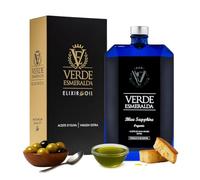 Verde Esmeralda Aceite de Oliva Virgen Extra Ecológico Blue Sapphire - Línea Gemas España-Jaén, 500ml | AOVE Bio monovarietal Picual filtrado Sierra de Cazorla, afrutado intenso, higuera y cítricos
