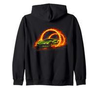 Verde Exótico Coche De Carreras De Fuego Turbo Race Niños Niños Hombres Sudadera con Capucha