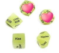 Verde Fluorescente 5 Dados De PláStico De Juego Interior, MúLtiples Patrones De AccióN, Regalo De Pareja - D11