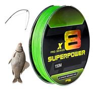 verde fluorescente de baja memoria para pesca de hielo, 164 yardas, sin estiramiento largo, para pesca de cebo, agua salada y agua dulce