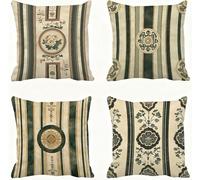 Verde Funda Almohada 60x60 Bohemia Funda Cojin 60x60 Cojines Sofa Lino Fundas Almohadas Cuadrada Fundas Cojines Juego 4 Protector Almohada Cervicales y Cuello Pillows, para Jardin Dormitorio E - 768