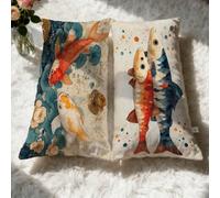 Verde Funda Almohada 70x40 Pack 2 , Terciopelo Funda Cojin 70x90cm Patrón Doble Cara Decoracion Hogar , Con Cremallera Invisible ，Es Un Decoración Regalo , Regalos Originales Para MujerPez 0q-287