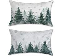 Verde Funda Cojin 40x60cm Fundas Cojines Sofa Lino Fundas Cojines Exterior Impermeable Árbol Funda Almohada Decorativos Exterior Jardin Juego de 2 Rectangular Cojin Salon Outdoor Cushions u-16761