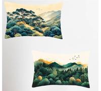 Verde Funda Cojin 40x70 Juego de 2, Verano Rectangular Funda Almohada 40x70cm con Cremallera Oculta, Suave Terciopelo Fundas Cojines, Fundas de Cojines para Sofá Cama Silla o Jardín Regalo 1-3747
