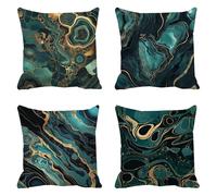 Verde Funda Cojin 45 x 45 Juego de 4 Abstracción Cojines Sofa Terciopelo Funda de Almohada Cojines Decorativos, Cojin Infantil Pillow Case Cuadrado Cushion Covers Almohada Sofa, Home Decoration a-558