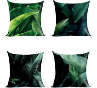 Verde Funda Cojin 50 x 50CM Juego de 4, Impermeable Exterior Fundas de Cojines Sofa Planta con Cremallera Invisible, Cushion Covers para Terraza Banco Sofa Cama Decoracion Hogar Regalo GFBZ-11406