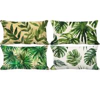 Verde Fundas Cojines 30x50 Juego de 4 Cojines Exterior Suave Rectángulo Lavables Funda Cojin nórdico Patrón con Cremallera Invisible para Decoracion Hogar Salon Sofá Jardín Patio Cushion Cover -b4884b