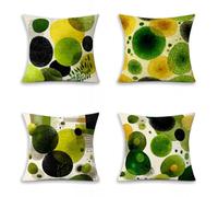 Verde Fundas Cojines Sofa 35x35cm Juego de 4, Simple Funda de Cojín Decorativa para Sofá y Cama, Cuadradas Suaves Cushion Covers con Cremallera Invisible, para Salón, Exterior Jardin, Regalos, R-6111