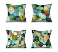 Verde Fundas Cojines Sofa, Arte Funda de Cojín Decorativa 60x60cm Juego de 4, Cuadradas Suaves Pillow Case con Cremallera Invisible, Decorativa para Sofá y Cama, Salón Exterior Jardin, Regalos 0-2377