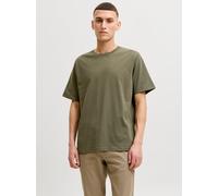 Verde Hombres Cotton Camiseta Liso S EU