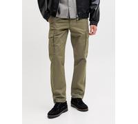 Verde Hombres Cotton/Elastane Pantalones Cargo Corte Relaxed 34/32 EU