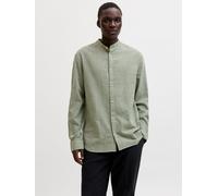 Verde Hombres Linen/Organic/Cotton/Cotton/Recycled/Cotton Camisa Informal Corte Regular M EU
