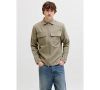 Verde Hombres Organic/Cotton/Linen Sobrecamisa Corte Regular S EU