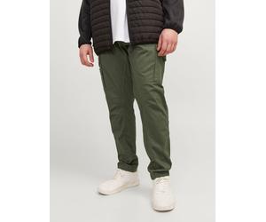 Verde Hombres Organic/Cotton/Recycled/Cotton/Elastane Plus Size Pantalones Cargo Corte Slim Tapered 50/32 EU